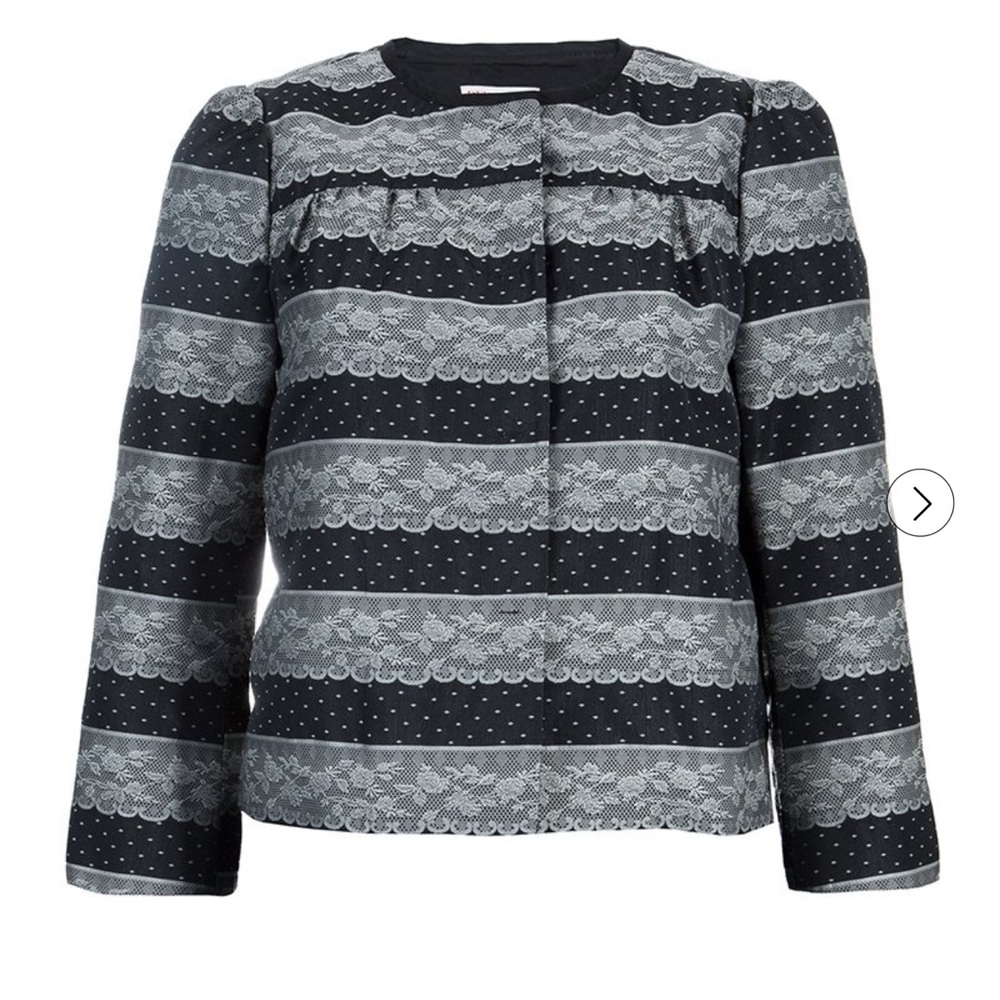 Red Valentino Elegant Black and Gray Lace Women's Jacket